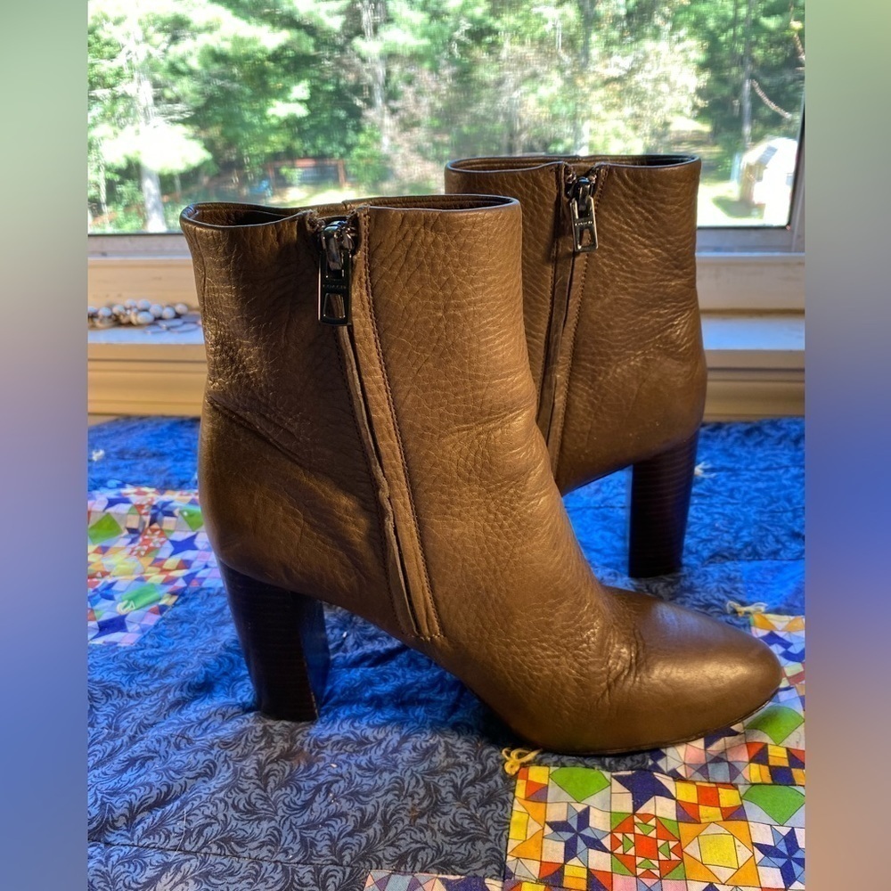 Coach Teagan leather ankle boots in tobacco size 7.5 - Picture 6 of 10